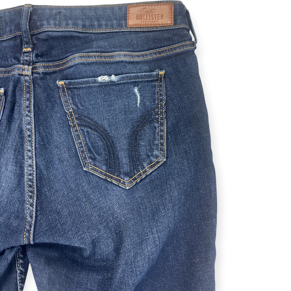 Hollister Womens 7S 28x28 Low Rise Super Skinny Jeans Dark Wash Distressed Y2K - Picture 6 of 11